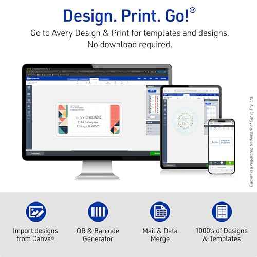 Avery Half-Sheet Printable Shipping Labels, 5.5" x 8.5" Customizable Stickers, White, 200 Blank Mailing Labels, Great for Mailing, Shipping, Organizing, and More (8426)