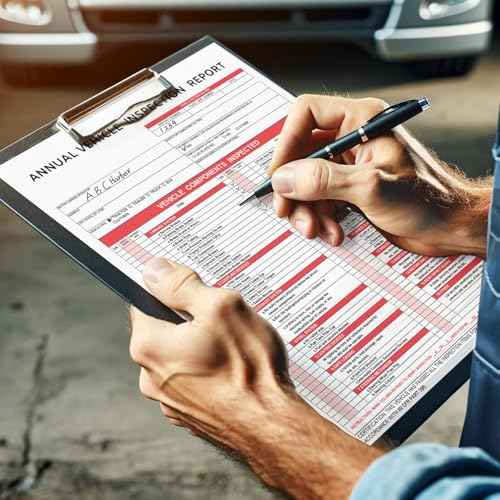 Annual Vehicle Inspection Report Form 30-pk 3-Ply Carbonless Red FMCSA Label Aluminum