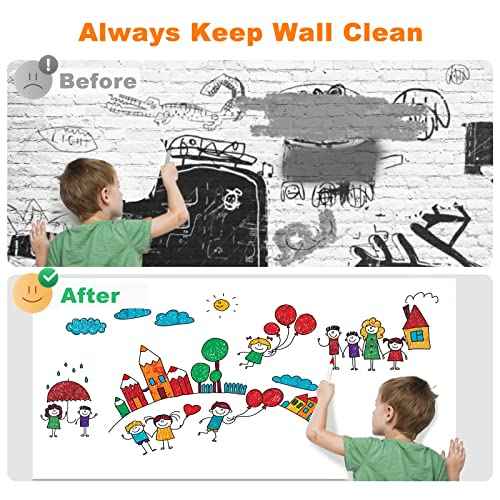 Nortix White Board Wallpaper, Whiteboard Contact Paper, 3 ft x 4 ft Super Sticky Whiteboard Sticker Wall Decal on Wall, Table, Doors, No Ghosting, 1 Piece (3x4ft)