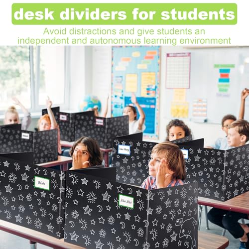 16 Pack Privacy Folders for Students - Durable & Waterproof Desk Dividers for Students,School Supplies for Teachers,Classroom Furniture,Easy to Clean Testing Dividers for Classroom,Dolphins