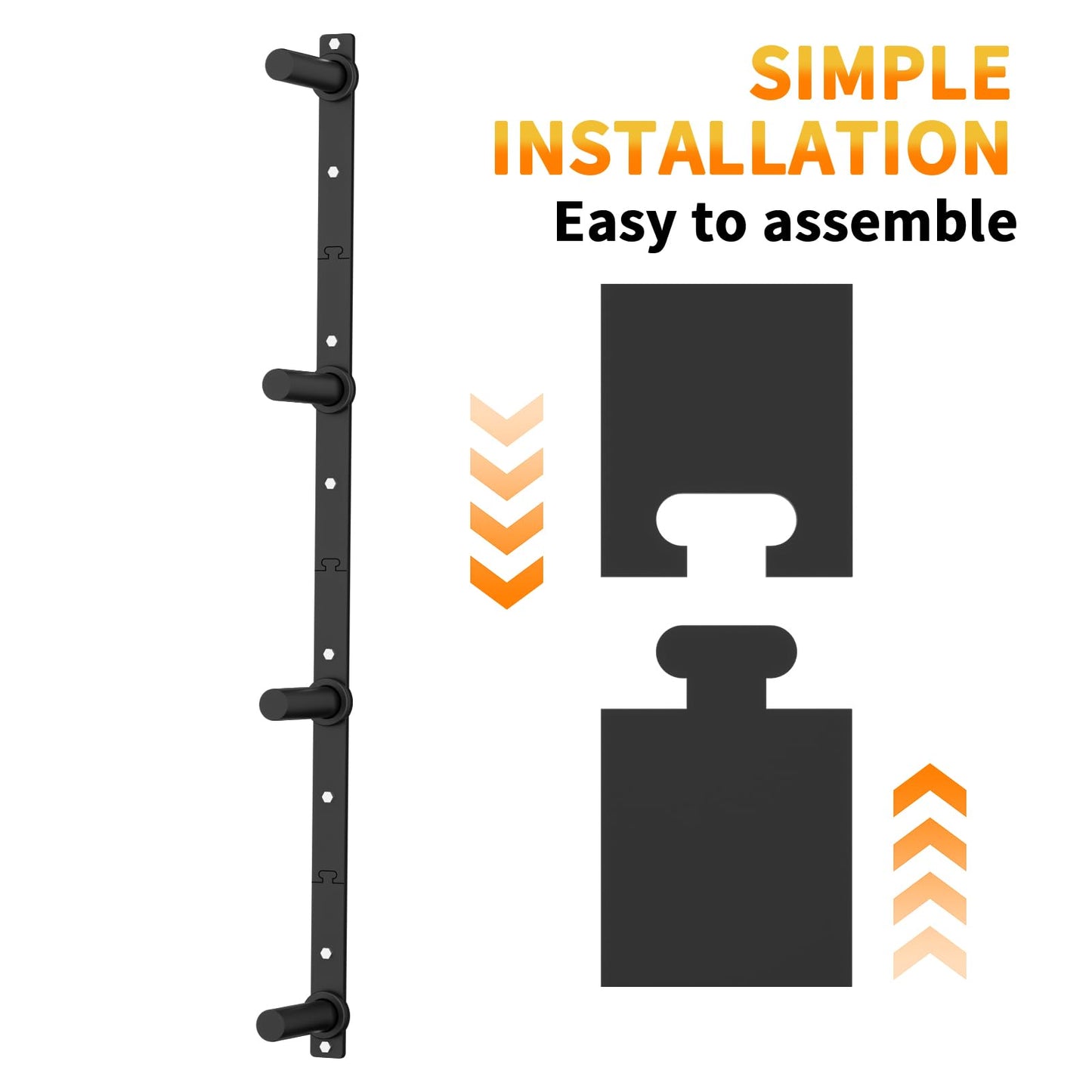 EVERYMATE Weight Plate Storage Rack, Wall Mounted Weight Plate Holder, Bumper Plate Storage for Home Gym, Heavy Weight Plates Holder Fit 2"Plates (4peg)"