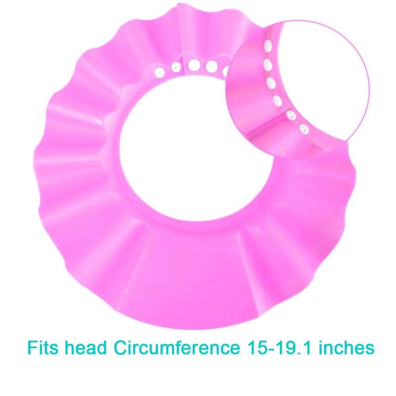 HOOYEE Safe Shampoo Shower Bathing Protection Bath Cap Soft Adjustable Visor Hat for Toddler, Baby, Kids, Children (pink)