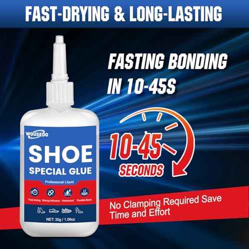 30g Shoe Super Glue - Quick Dry Strong Adhesive for Shoe Repair, Boots, Sneakers, Heels, Hiking Shoes, Leather, Handbags -Waterproof & Flexible.