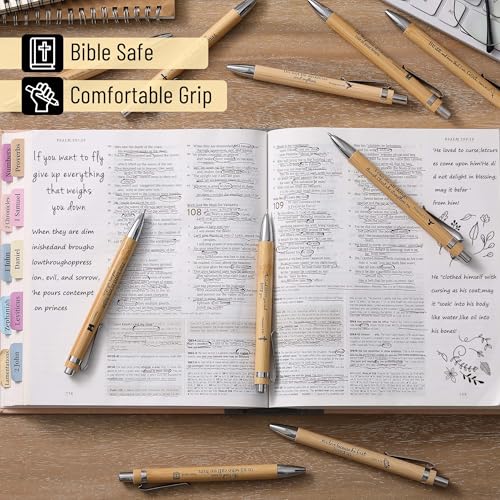 Mr. Pen- Bible Verse Retractable Bamboo Pen, 200 Pack, Black Ink, Christian Pens for Women Men, No Bleed Through, Ballpoint, Inspirational, Bulk