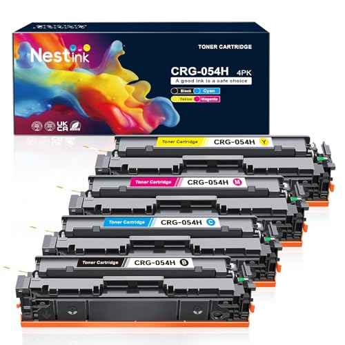 CRG 054H Compatible 054 Toner Cartridge Set Replacement for Canon 054 CRG-054 054H Toner Cartridge Work with Color ImageClass MF644Cdw LBP622Cdw MF642Cdw MF640C LBP620 Toner (1B 1C 1M 1Y, 4 Pack)