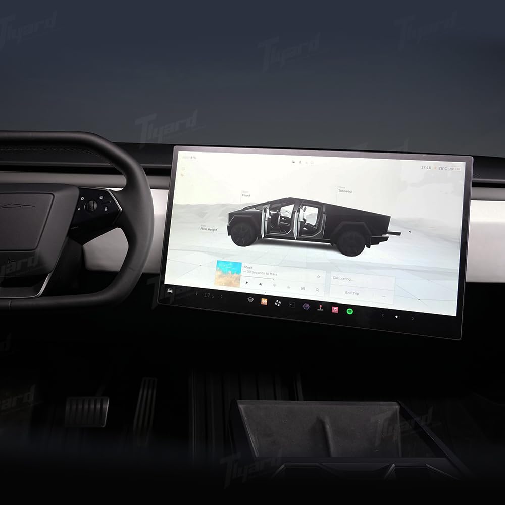 Tlyard Screen Swivel Mount for Tesla Cybertruck 2024 2025 Left/Right/Up/Down 40° Rotating Four Directions Aluminium Alloy Tesla Screen Rotating Bracket Cybertruck Accessories 2025