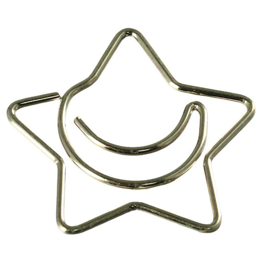 dohobby 50pcs Creative Moon and Star Shaped Paper Clip, Cute Gold Metal Bookmarks Memo Clips Set with Storage Box,Office Accessories for Home, Office