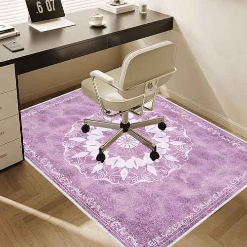 Office Chair Mat for Hard Floors, Desk Chair Rug Protector for Rolling Chair, Anti-Slip Computer Gaming Chair Mat, Carpet Mats for Home Office(Purple,4¡¿5ft/48¡¿60in)