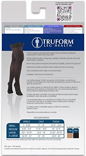 Truform Women's Compression Stockings, 20-30 mmHg, Thigh High Length, Open Toe, Opaque, Beige, Small