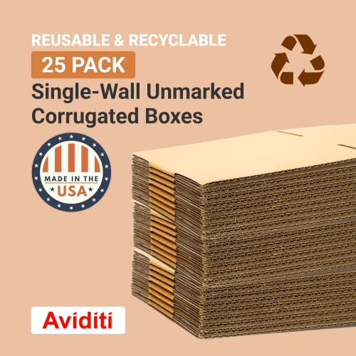 Aviditi 10 x 8 x 8 Corrugated Cardboard Boxes, Small 10"L x 8"W x 8"H, Pack of 25 | Shipping, Packaging, Moving, Storage Box for Home or Business, Strong Wholesale Bulk Boxes