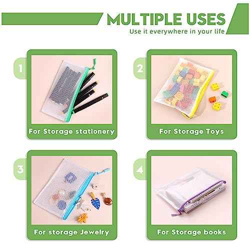 25pcs Mesh Zipper Pouch Bags for Organization and Storage,Toy Storage Bags,Zipper Pouch for Classroom Organization, Storage Bag Suitable for Classroom,Travel and Home