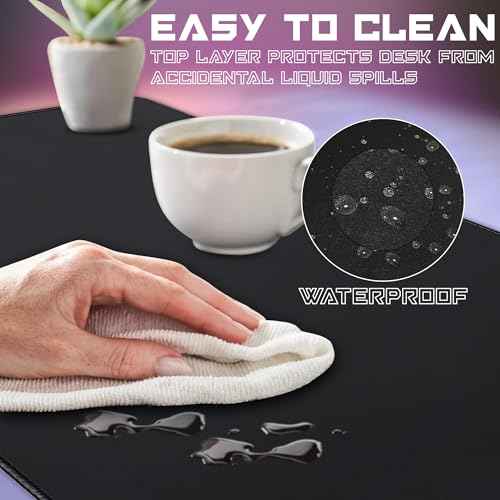 4XL Oversized & Ultimate Gaming Desk Mat 54"x23"(Black) - Giant & Thicker 4mm - Stitched/Water Proof/Non Slip Base