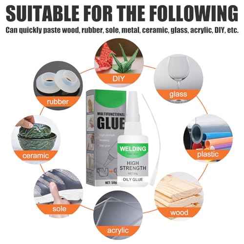 2Pack Welding High-Strength Oily Glue, Multifunctional Fast Repair Instant Bonding Welding Glue for Metal, Plastic, Wood, Ceramics, Leather, Glass,Super Glue All Purpose(2PCS)
