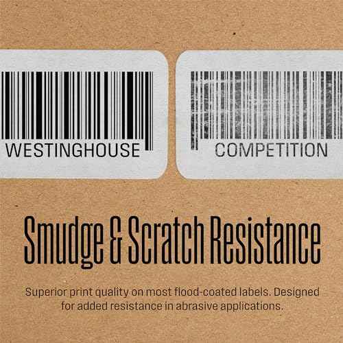 Westinghouse Thermal Transfer Ribbon, 4.33" x 243', 0.5" Core, Compatible with Zebra GC420t, GK420t, GX420t, Premium Wax Resin Enhanced Ink Side Out Wax Ribbon for Thermal Printers, Black, 6 Rolls