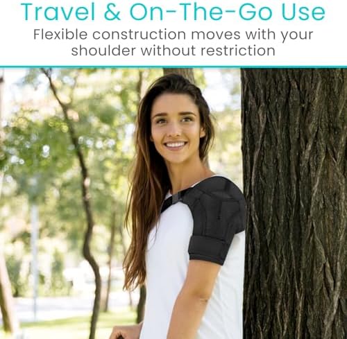 Vive Shoulder Brace for Women - Injury Recovery Compression Support Sleeve - for Rotator Cuff Injuries, Arthritis, Sprain, Dislocation, PT - Targeted Inflammation Pain Relief (Black, Small)