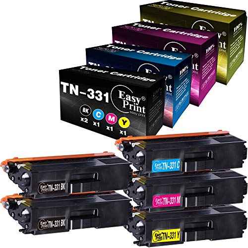 EASYPRINT (5-Pack, 2KCMY) Compatible TN331 Toner Cartridge TN-331 TN336 Used for Brother HL-L8250CDN 8350CDW 8350CDWT MFC-L8600CDW L8850CDW 8650CDW Printer