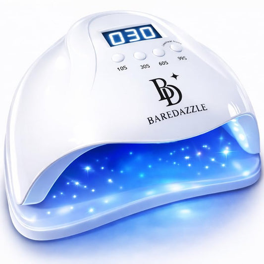 BAREDAZZLE 120W UV LED Nail Lamp for Gel Nails – Professional Nail Dryer with 4 Timers, LCD Display, Auto Sensor & Low Heat Mode – Removable Base, 36 LED Beads