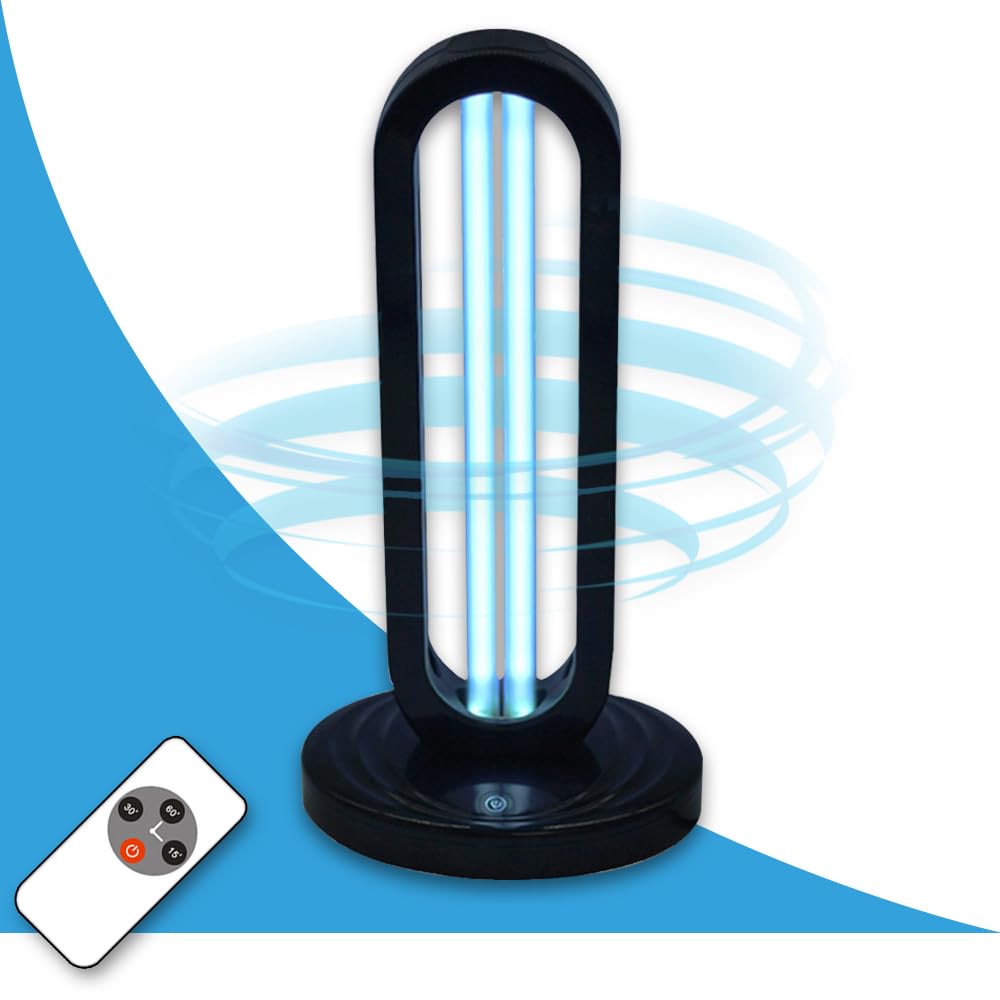 UVILIZER Tower - UV Light Sanitizer & Ultraviolet Lamp with Remote Control (UV-C Cleaner for Home, Room, Office | 38W UVC Disinfection Bulb | Kill Germs, Bacteria, Virus, Dust | USA)