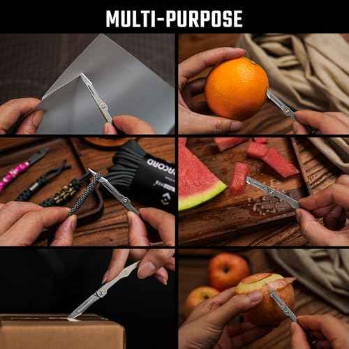 KeyUnity KK13 Precision Craft Utility Blade Titanium Handle Mini Cutting Tool for Arts Crafts DIY Projects Paper Cardboard Fabric and Hobby Use with Replaceable Blade