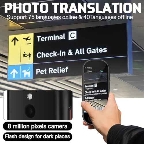 Translator Device - Real Time Language Translation Device with 150+ Languages, Ai LanguageTranslator No WiFi Needed, Traductor de Idiomas with Offline Recording Photo Input Translation Mode