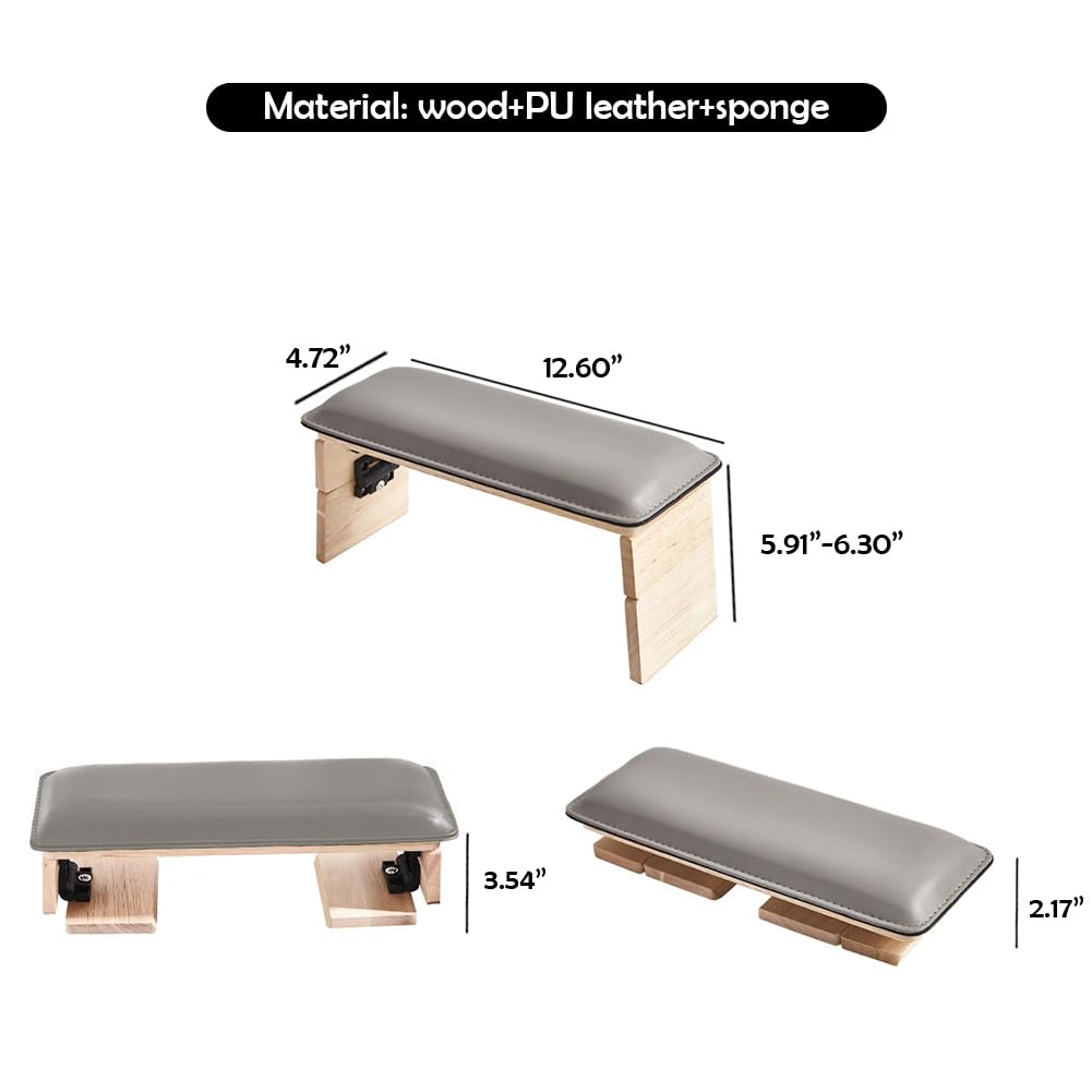 WAYUTO Folding Nail Arm Rest Nail Art Hand Pillow Nail Tech Arm Rest Pillow Nail Manicure Hand Rest Nail Polish Hand Cushion for Women Girls Gray