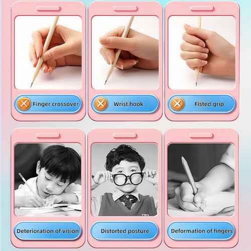 Handwriting thick mechanical pencils with grip: 2.0MM HB Pencil for kids with 14 leads (6 pack)