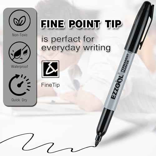 Permanent Markers Bulk, 300 Pack Fine Tip Black Permanent Markers, Waterproof Markers,
