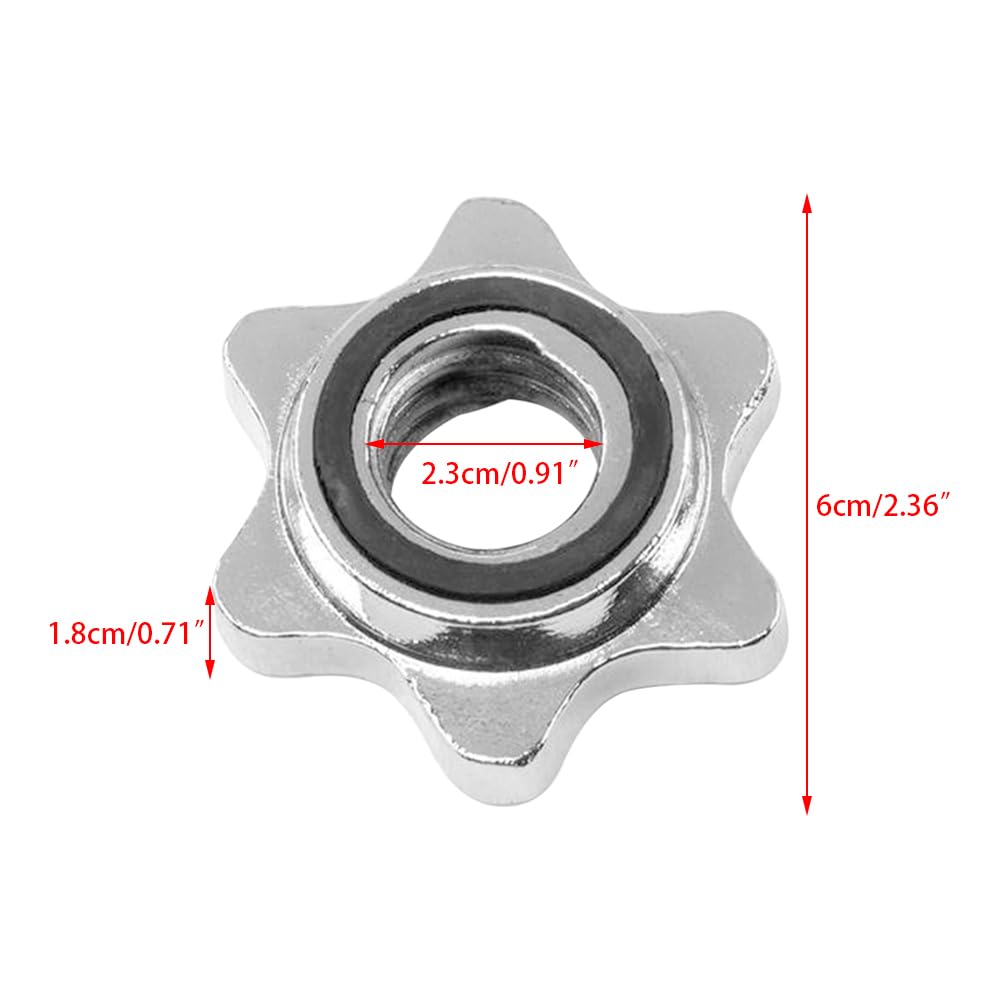 Ovrilossa 2 Pcs Barbell Collars,23mm Standard Barbell Spin-Lock Collars Screws Clamps Quick Lock and Release for Fitness Equipment Weight Lifting Barbells Or Dumbbell Bar