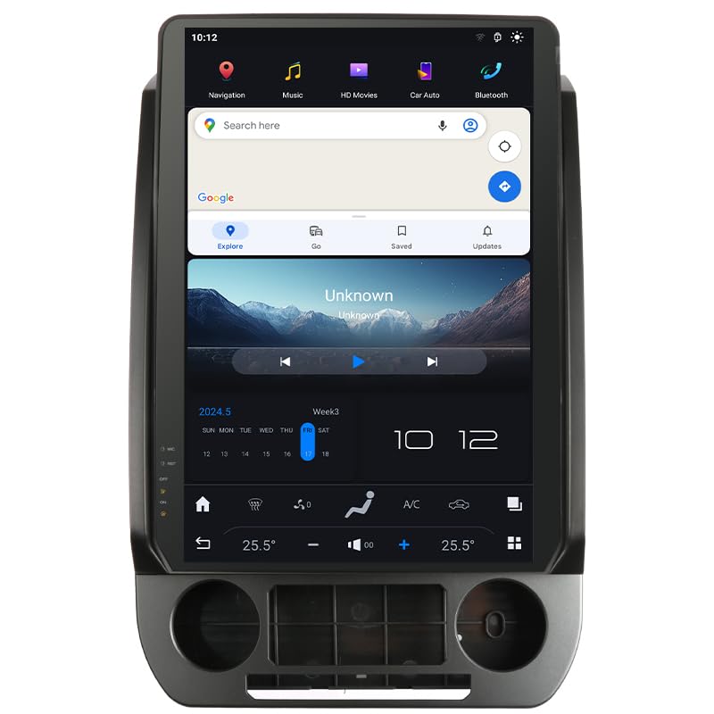 NAKEVICH 14.4 Inch Qualcomm Android 13 Car Radio for for Ford F150 2015-2021 F250 F350 F450 2017-2021 Stereo Upgrade Tesla Style Head Unit Multimedia Player IPS Touch Screen GPS Navigation (SYNC 3
