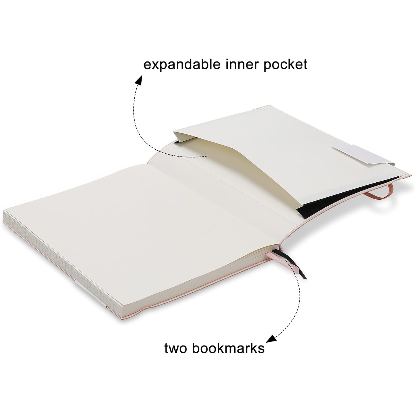Wiisdatek B5 College Ruled Notebooks - 2 Pack B5 Large Journal Notebooks with 376 Numbered Pages,100gsm Thick Lined Paper,Soft PU Leather Cover,7.6 X 10 inch(PINK)