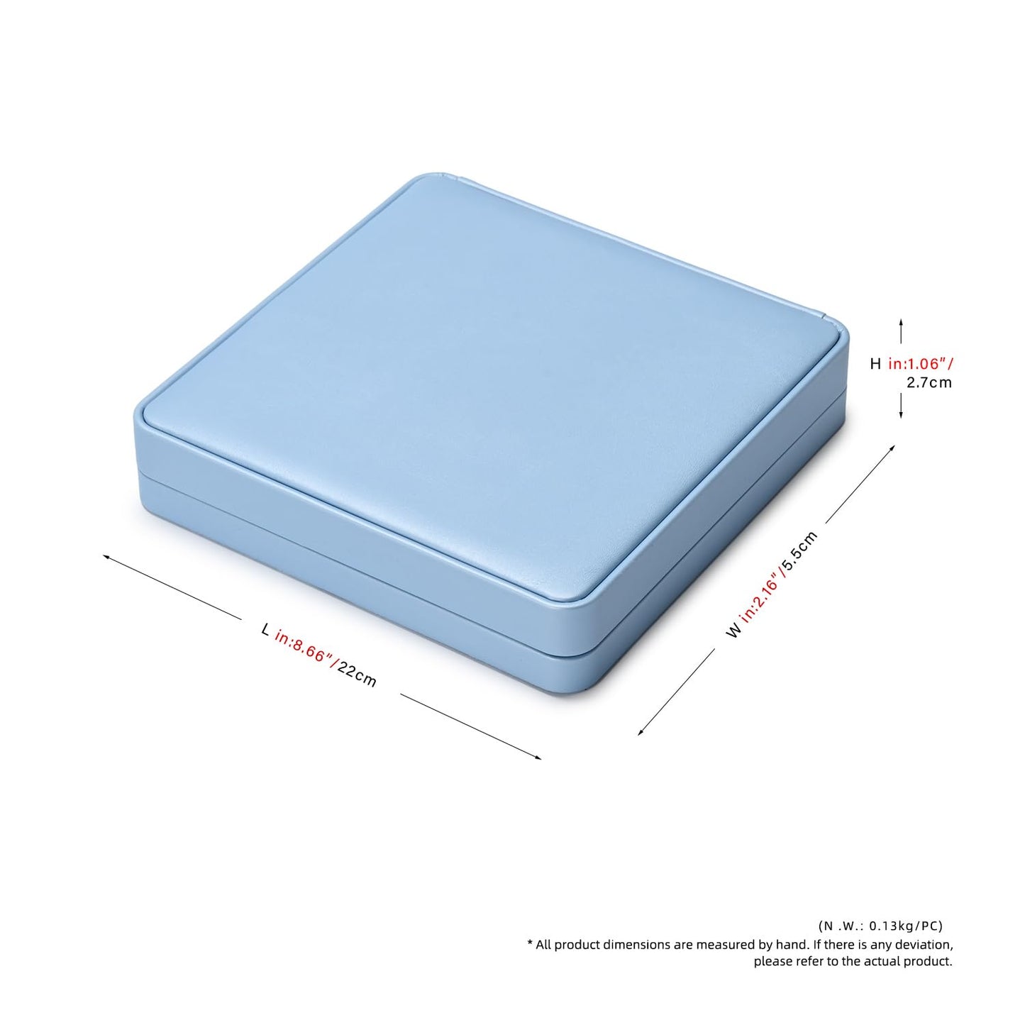Oirlv Luxury Leather Jewelry Set Box Big Necklace Storage Case Jewelry Gift Box for Bracelet Necklace Earring Ring(Sky Blue)