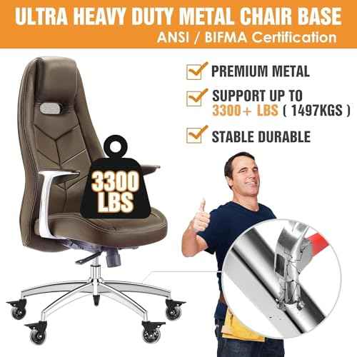Office Chair Base Replacement (3300 lbs) - Heavy Duty Alloy Office Chair Base Replacement, Office Chair Reinforced Metal Legs, Universal Gas Cylinder and Caster Socket