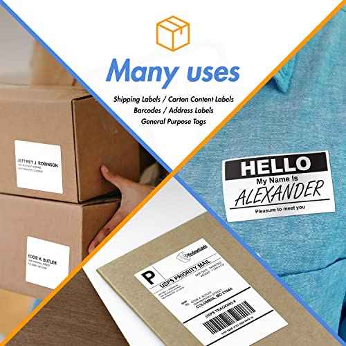 2" x 2" Square Direct Thermal Label - Compatible with Rollo Label Printer & Zebra Desktop Printers ? 1¡± Core, Multipurpose Candle QR Barcode Sticker, Adhesive & Perforated - 4 Rolls, 750/Roll