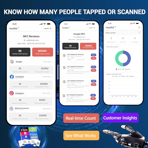 Review Tap Card & Social Media Sign NFC Plate ? NFC Review QR Code Sign compatible with Instagram & Facebook QR Code Follow Us ? Tap or Scan Business Rating Display with Stand & Adhesive ? No App/Fees