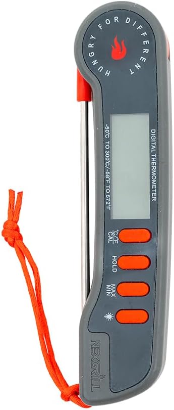 Nexgrill Meat Thermometer Digital, Instant Read Meat Thermometer with Backlight & Stainless Steel Probe, Food Thermometer for Kitchen Cooking, Outdoor Grilling, BBQ â 660-0004B