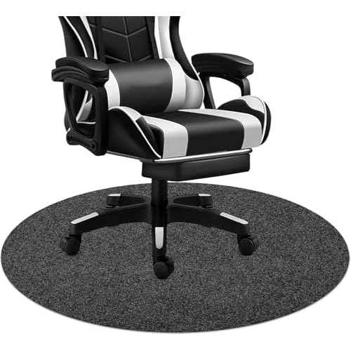 Office Chair Mat, 39"x39" Round Floor Protector Mat for Very Low Flat or No Pile Carpet/Hardwood Floor, Multi-Purpose Desk Chair Mat RugÂ£Â¨Dark GreyÂ£Â©