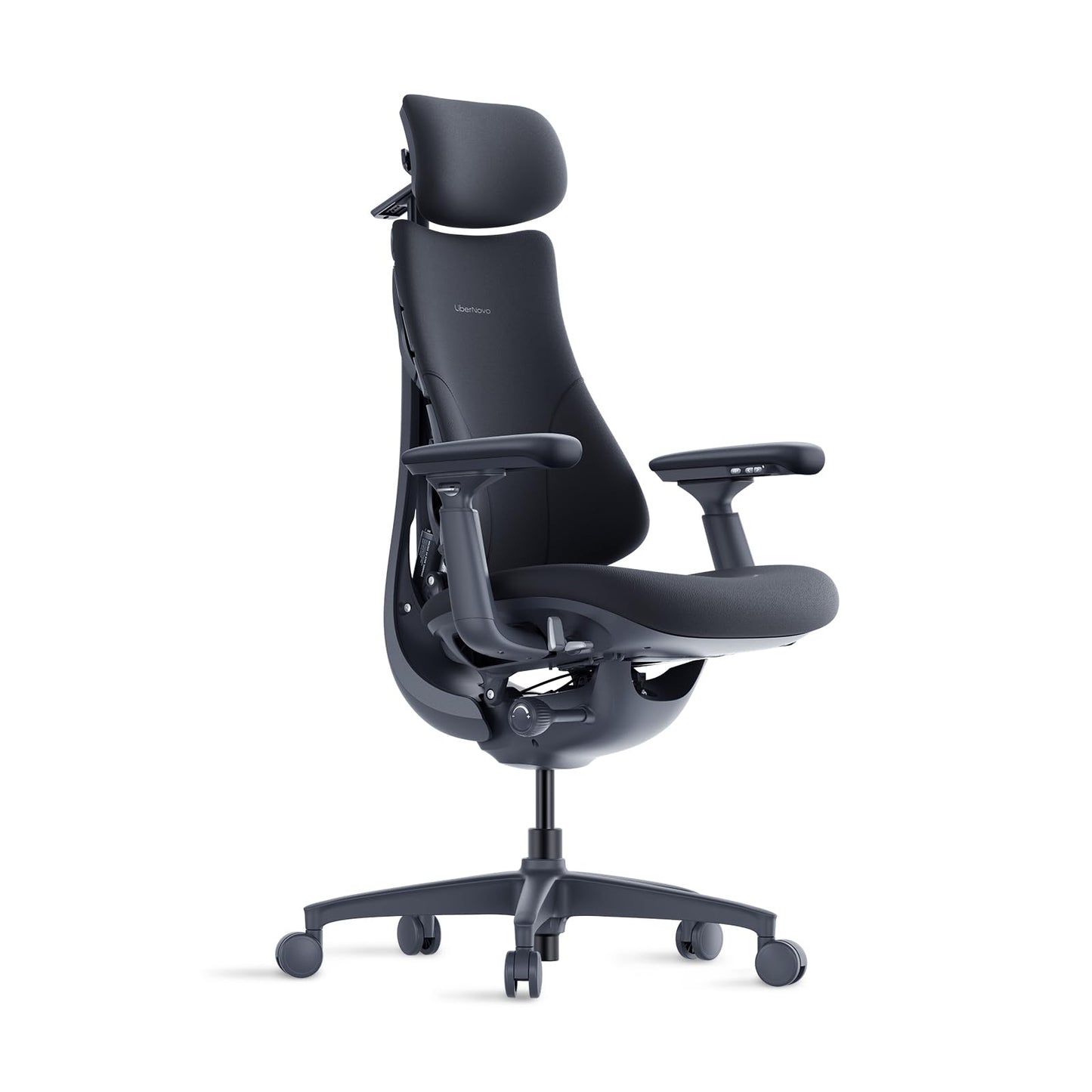 LiberNovo Dynamic Ergonomic Office Chair - Comfy Adjustable Desk Chair with Adaptive Lumbar Support, 160° Recline & Built-in Spine Stretch for Back Comfort, Home Office Long Hours Use, Black+48cm