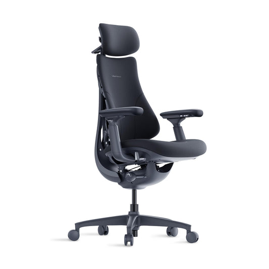 LiberNovo Dynamic Ergonomic Office Chair - Comfy Adjustable Desk Chair with Adaptive Lumbar Support, 160° Recline & Built-in Spine Stretch for Back Comfort, Home Office Long Hours Use, Black+48cm