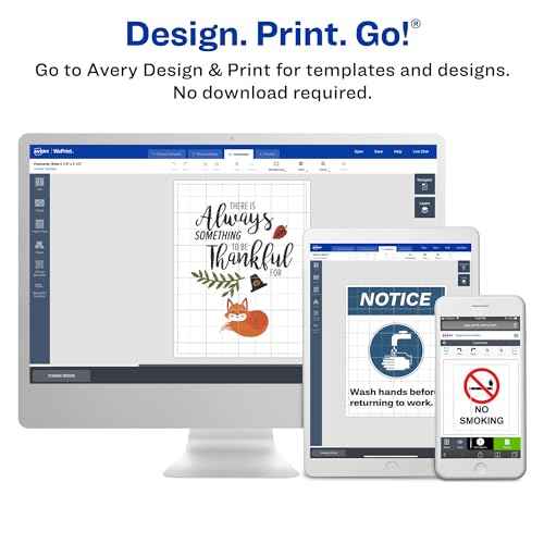 Avery Matte White Square Labels, Sure Feed Technology, 8" x 8", 100 Matte White Printable Labels