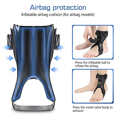 Drop Foot Brace Orthosis AFO AFOs Ankle Brace Support With Comfortable Inflatable Airbag for Hemiplegia Stroke Shoes Walking (Right foot, Medium)