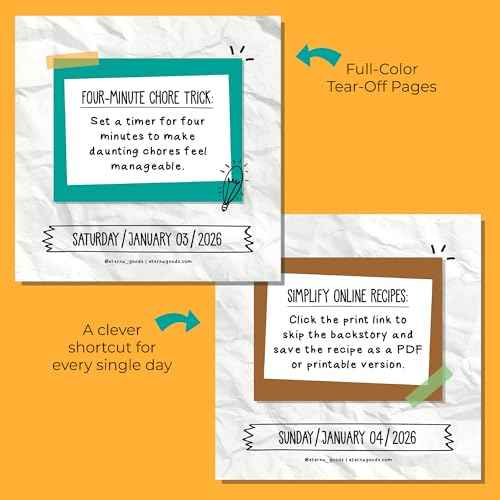 2026 Daily Life Hacks Desktop Calendar | Day To Day Tear Off Calendar with 365 Interesting Hacks & Facts for Everyday of the Year, Fun Box Calendar Gift For Men or Women, Christmas Stocking Stuffer Gift for Home or Office