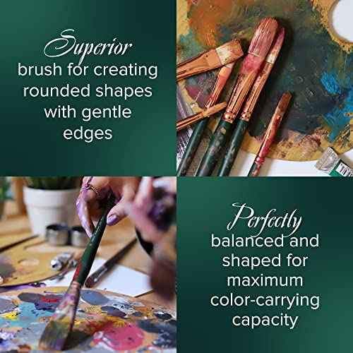 Silver Brush Limited 1003-12 Grand Prix Filbert Paintbrush for Oil Painting, Size 12, Long Handle