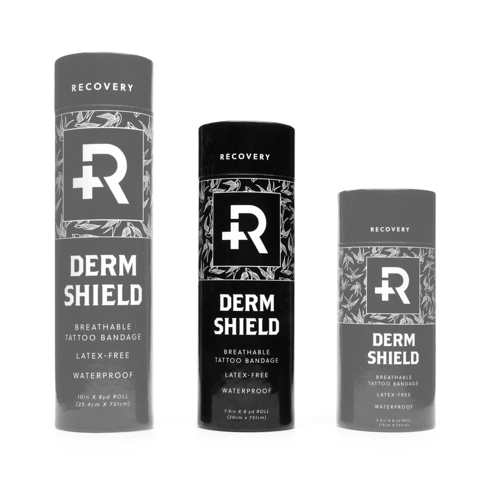 Recovery Aftercare Derm Shield Tattoo Cover Up Patch - Latex-Free & Waterproof Tattoo Aftercare Bandage - Transparent Matte Film - Breathable & Flexible - Promotes Healing & Skin Renewal (7.9" x 8 yd)"