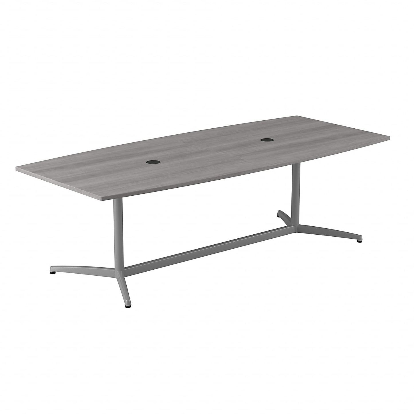 Bush Business Furniture 96-inch Office Conference Table with Metal Base, Boardroom Meeting Space for 8 Users, Platinum Gray