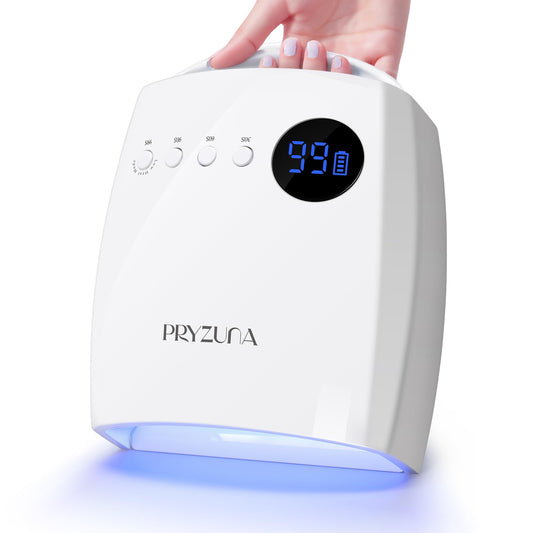 UV LED Nail Lamp, 72W Cordless UV Light for Gel Nails, Professional Fast Curing Rechargeable Nail Dryer with 4 Timers, 45 Beads, Smart Sensor, Retractable Foot Stand, Portable Handle for Salon & Home