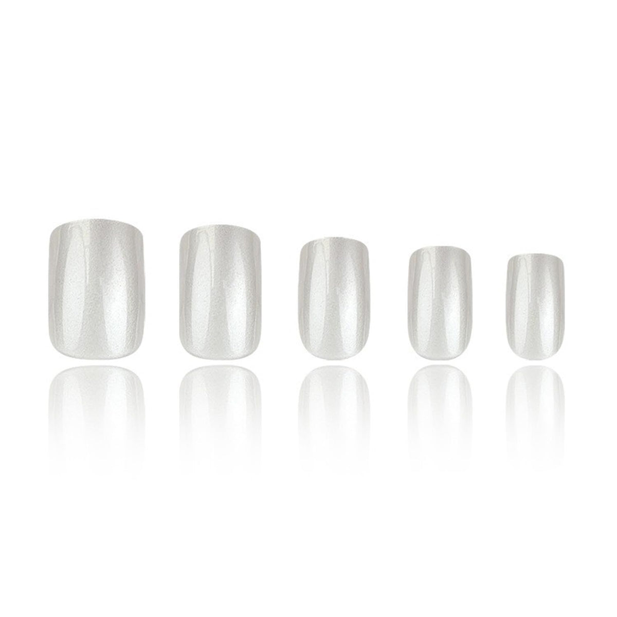 Chrome Press on Nails Short Square MABKJLF White Fake Nails False Nails Solid Colour Full Cover Glossy Glue on Nails Acrylic Nails Stick on Nails for Women Girls 24 Pcs
