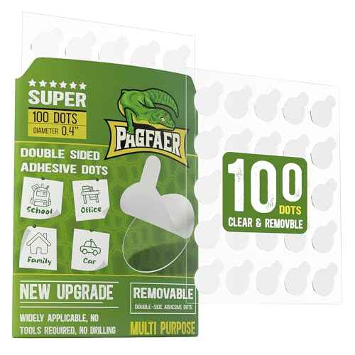 Adhesive Dots Double Sided, 100PCS Mounting Putty for Wall, Posters, Balloons - 0.4" Removable Clear Adhesive Putty, No Damage Sticky Adhesive Tack for Poster & Festival Decoration Museum