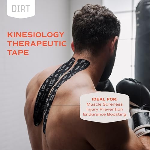 Premium Cotton, Elastic Kinesiology Athletic Tape, 2 Continuous Uncut roll (16.4 feet Long). Latex Free, Hypo-Allergenic, Water Resistant (Black)