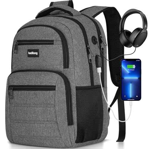 Backpacks for Men 17.3 Inch,Bagpacks School Backpack for Boys Teenager,Computer Backpack with Laptop Compartment & USB Charger,Mochilas Hombres Morrales for Workout College Middle School