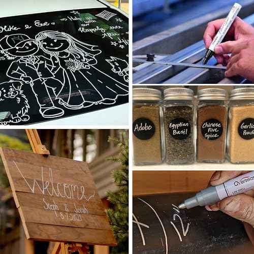 Overseas 48 White Paint Pens, Oil Based Permanent Markers Set - Quick Drying, Waterproof, Fade-Resistant, Medium Tip Paint Markers Bulk for Wood, Metal, Rock, Ceramic, Plastic, Canvas, Glass, Rubber